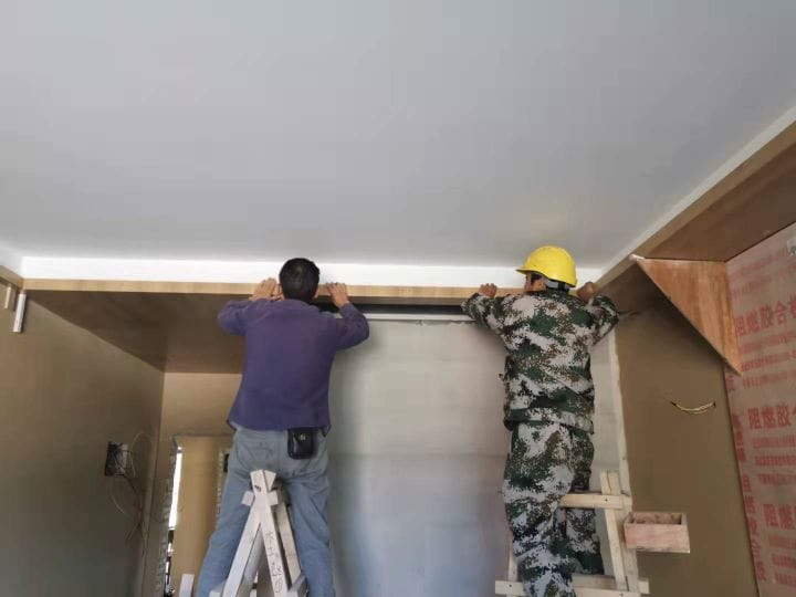 室内仿木纹铝单板吊顶项目安装中